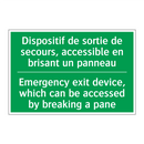 Dispositif de sortie de secours, /.../ - Emergency exit device, which can /.../