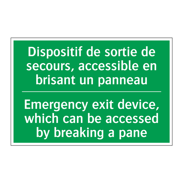 Dispositif de sortie de secours, /.../ - Emergency exit device, which can /.../