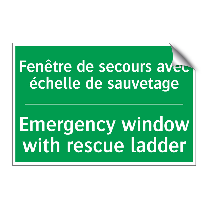 Fenêtre de secours avec échelle /.../ - Emergency window with rescue ladder /.../