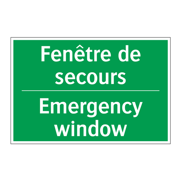 Fenêtre de secours - Emergency window