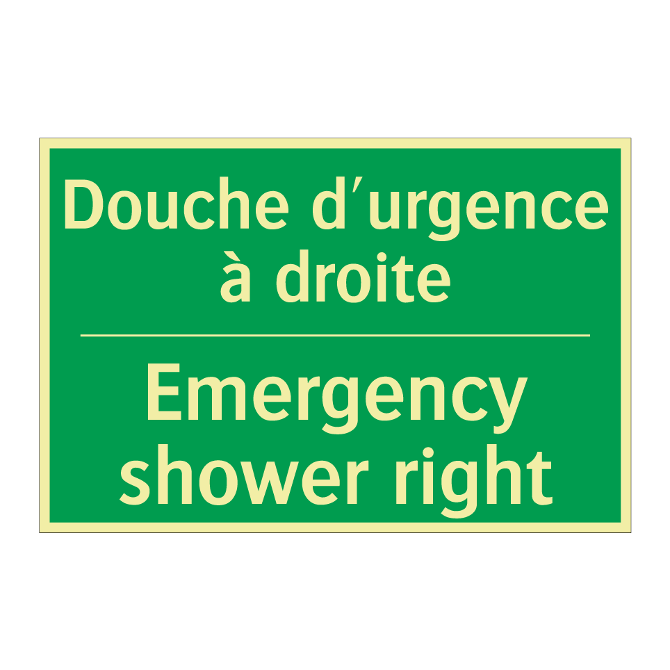 Douche d'urgence à droite - Emergency shower right