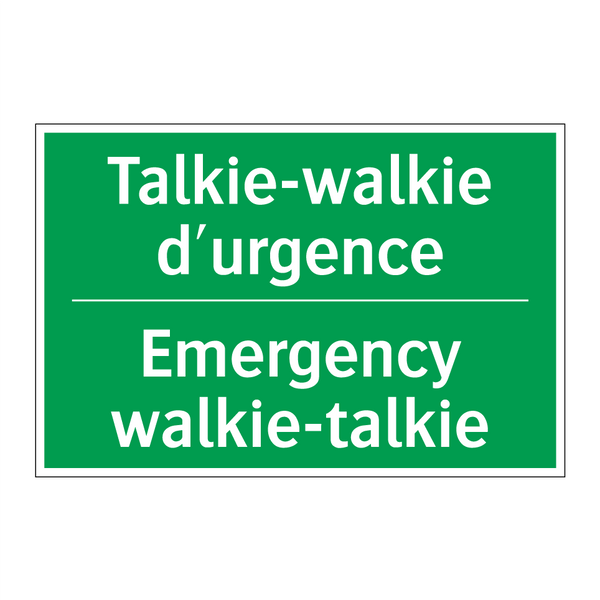 Talkie-walkie d'urgence - Emergency walkie-talkie