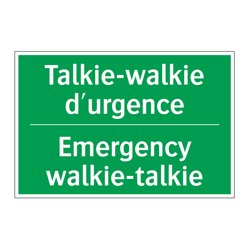 Talkie-walkie d'urgence - Emergency walkie-talkie