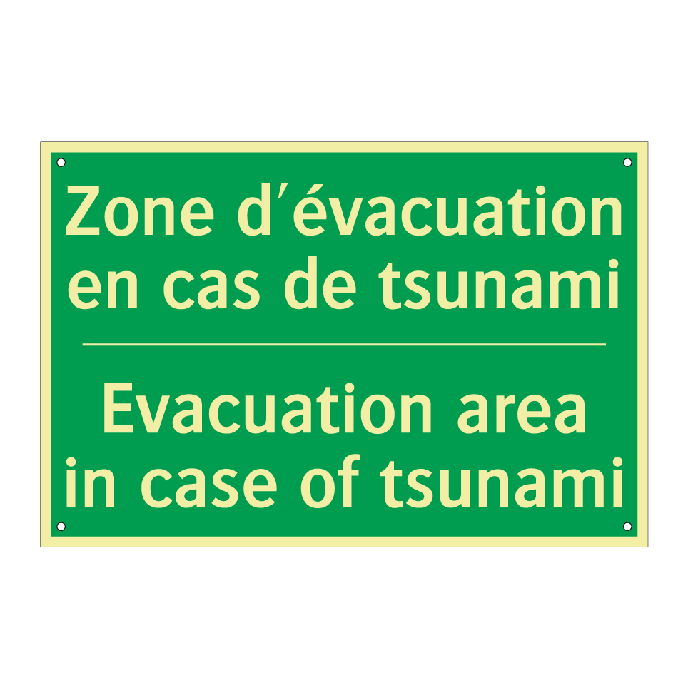 Zone d'évacuation en cas de tsunami /.../ - Evacuation area in case of tsunami /.../