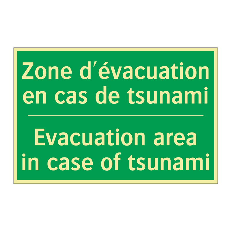 Zone d'évacuation en cas de tsunami /.../ - Evacuation area in case of tsunami /.../