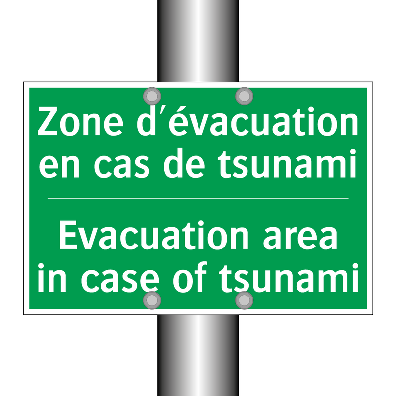 Zone d'évacuation en cas de tsunami /.../ - Evacuation area in case of tsunami /.../