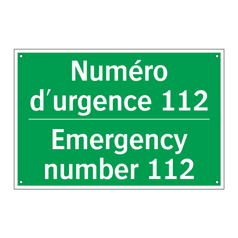 Numéro d'urgence 112 - Emergency number 112