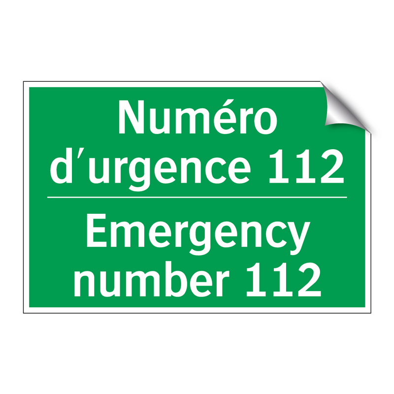 Numéro d'urgence 112 - Emergency number 112