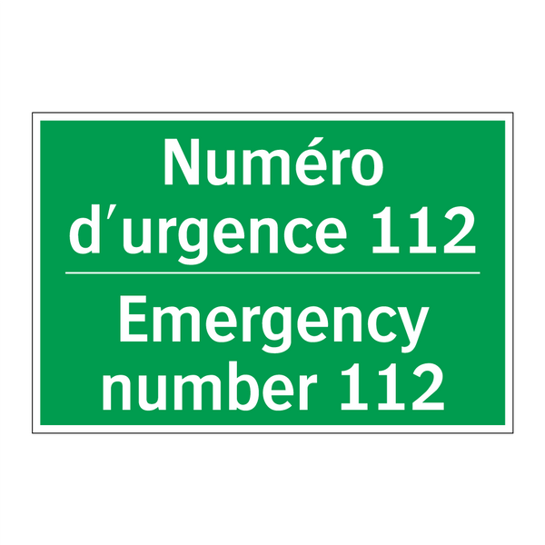 Numéro d'urgence 112 - Emergency number 112
