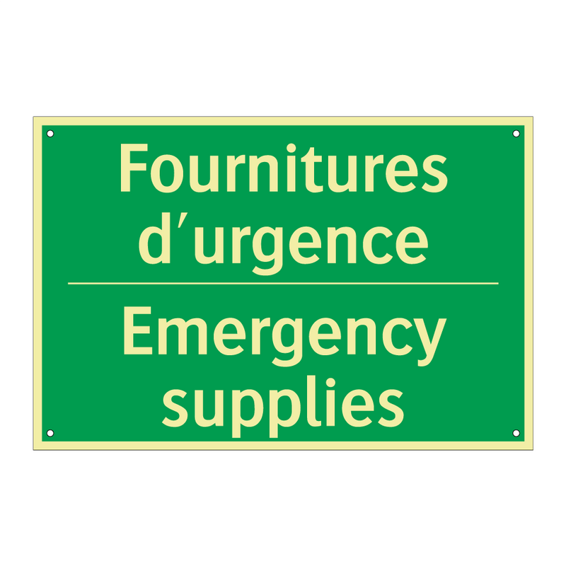 Fournitures d'urgence - Emergency supplies