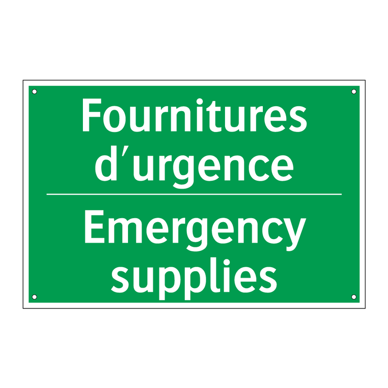 Fournitures d'urgence - Emergency supplies