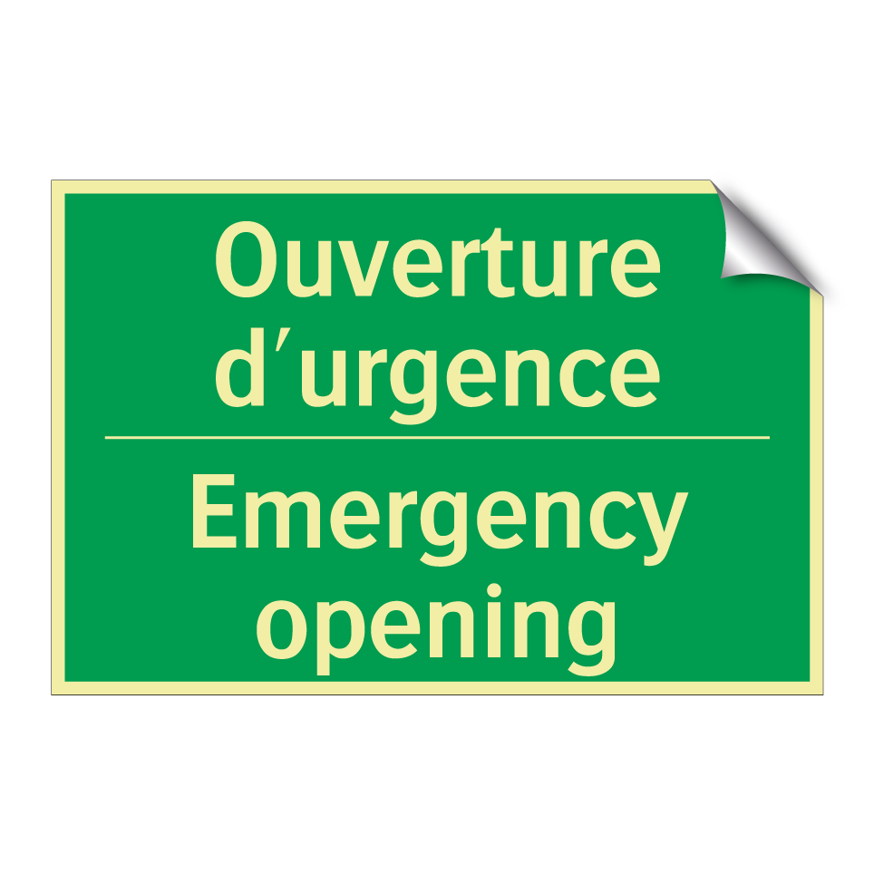 Ouverture d'urgence - Emergency opening