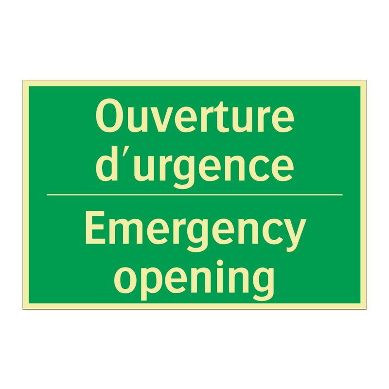 Ouverture d'urgence - Emergency opening