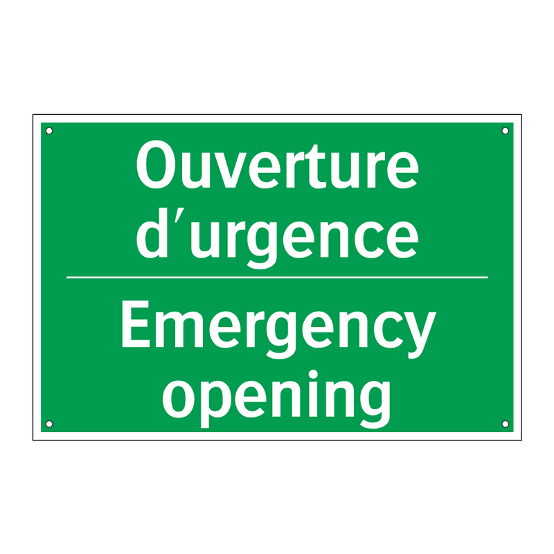 Ouverture d'urgence - Emergency opening