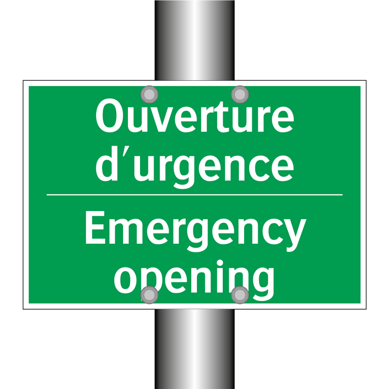 Ouverture d'urgence - Emergency opening