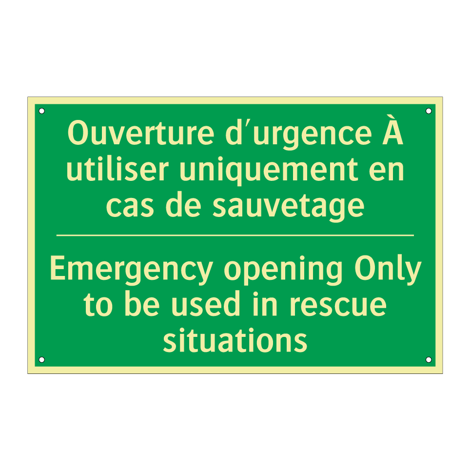 Ouverture d'urgence À utiliser /.../ - Emergency opening Only to be used /.../