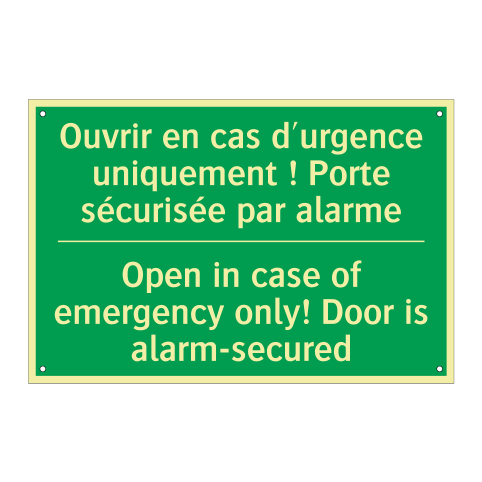Ouvrir en cas d'urgence uniquement /.../ - Open in case of emergency only! /.../