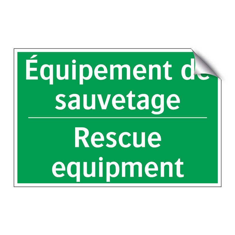 Équipement de sauvetage - Rescue equipment