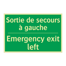 Sortie de secours à gauche - Emergency exit left