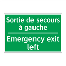 Sortie de secours à gauche - Emergency exit left