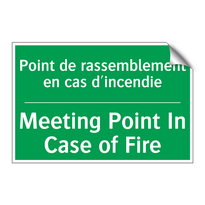 Point de rassemblement en cas /.../ - Meeting Point In Case of Fire