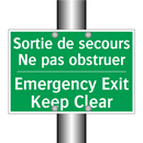 Sortie de secours Ne pas obstruer /.../ - Emergency Exit Keep Clear