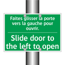 Faites glisser la porte vers la /.../ - Slide door to the left to open