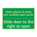 Faites glisser la porte vers la /.../ - Slide door to the right to open /.../