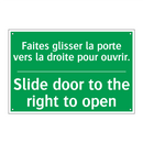 Faites glisser la porte vers la /.../ - Slide door to the right to open /.../