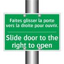 Faites glisser la porte vers la /.../ - Slide door to the right to open /.../