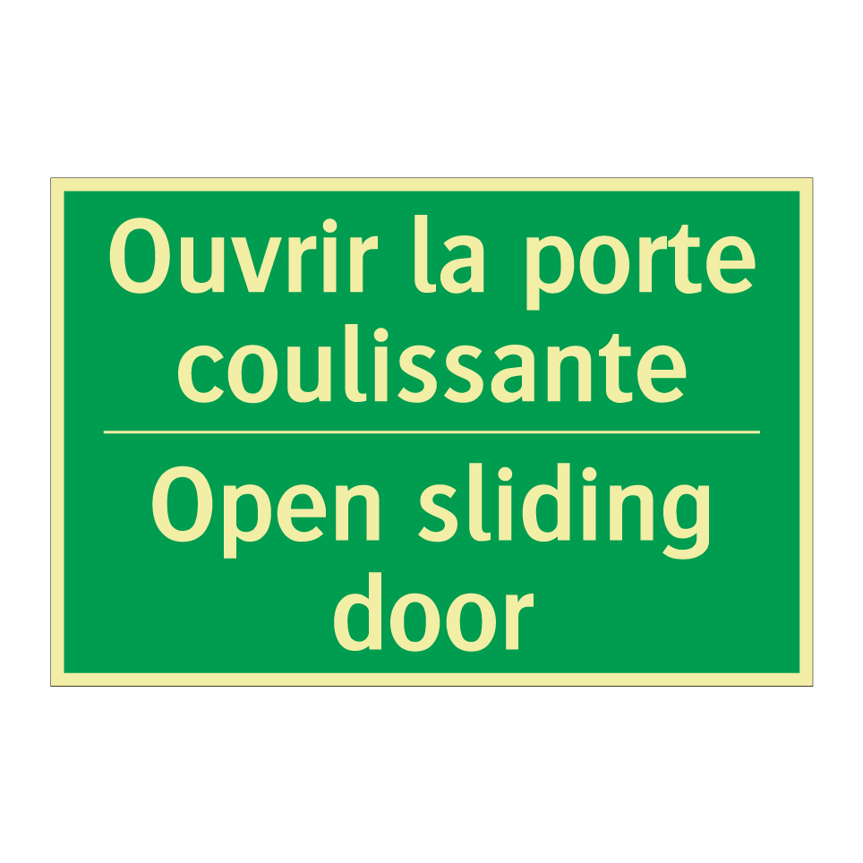 Ouvrir la porte coulissante - Open sliding door