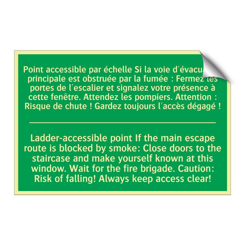 Point accessible par échelle Si /.../ - Ladder-accessible point If the /.../