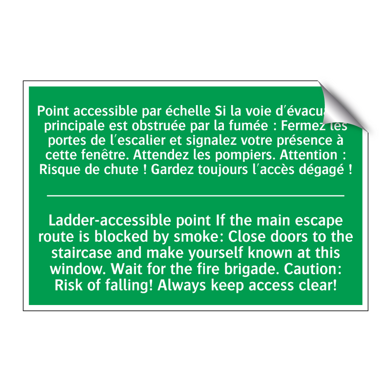 Point accessible par échelle Si /.../ - Ladder-accessible point If the /.../