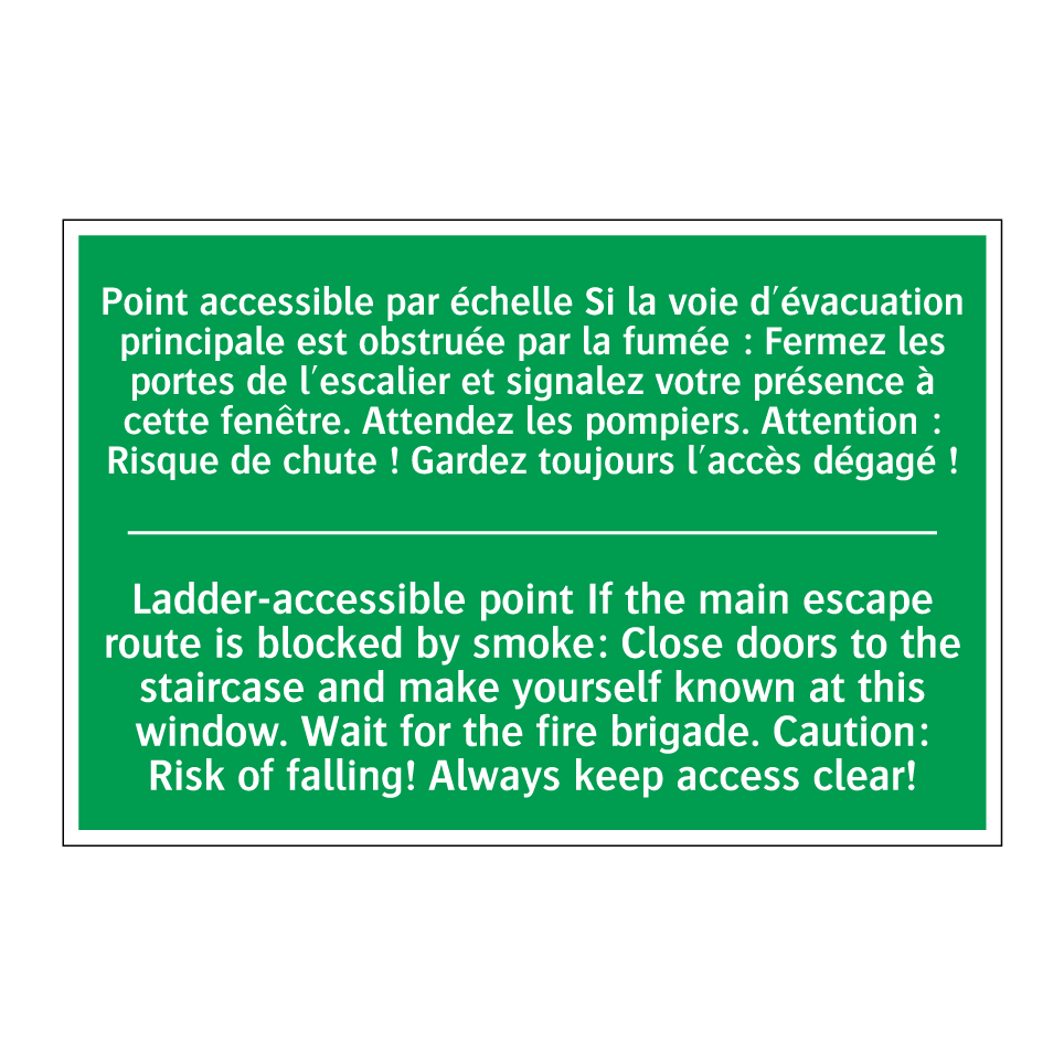 Point accessible par échelle Si /.../ - Ladder-accessible point If the /.../