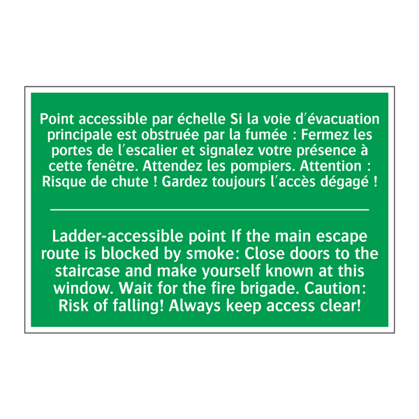 Point accessible par échelle Si /.../ - Ladder-accessible point If the /.../
