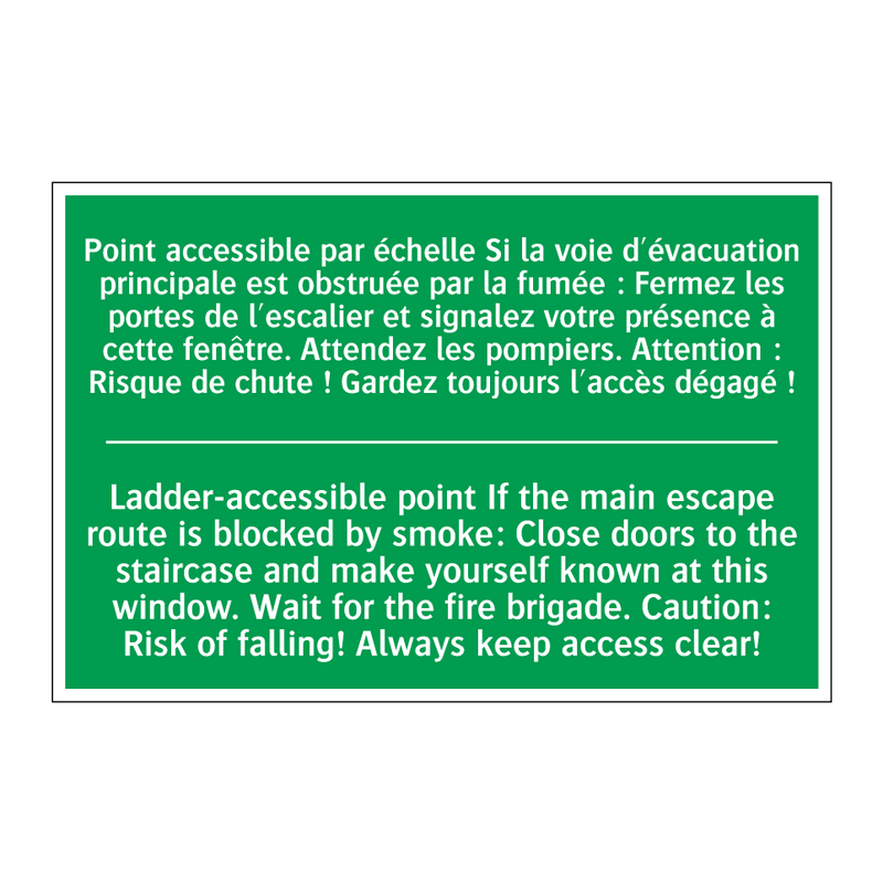 Point accessible par échelle Si /.../ - Ladder-accessible point If the /.../
