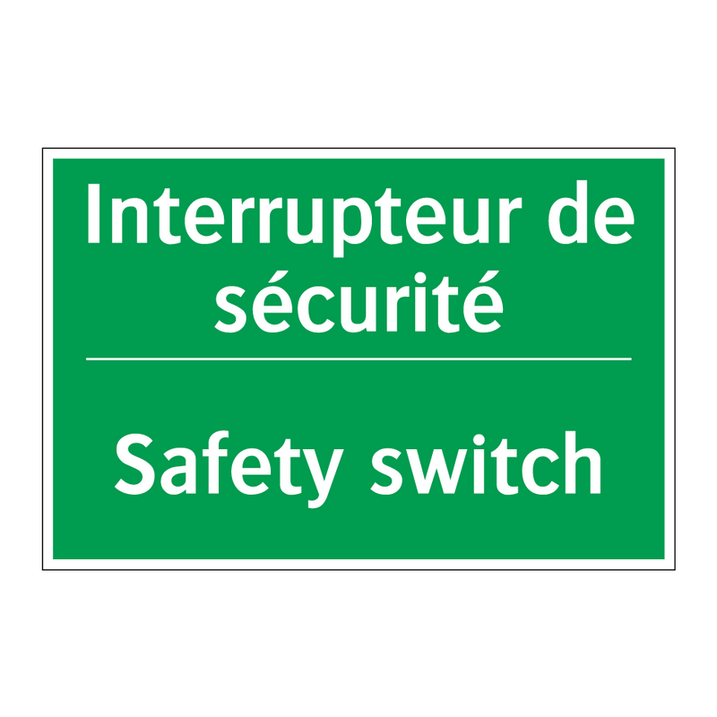 Interrupteur de sécurité - Safety switch