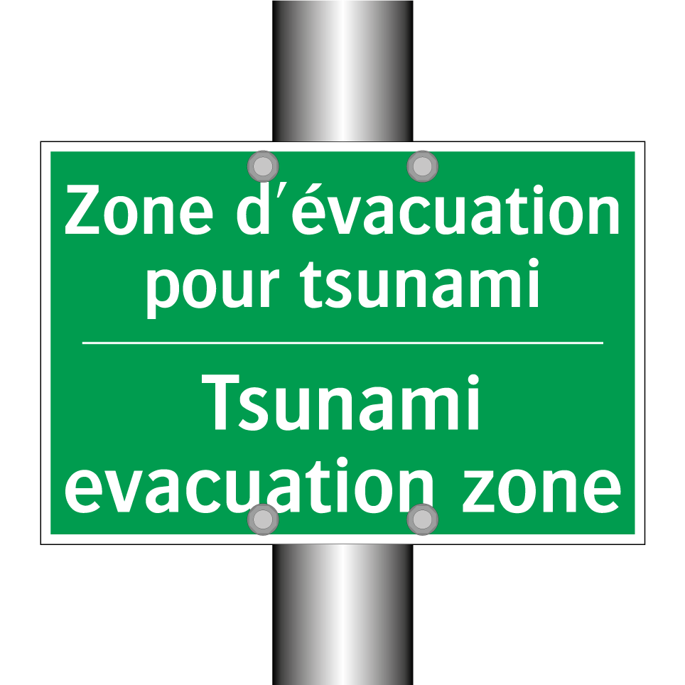 Zone d'évacuation pour tsunami - Tsunami evacuation zone