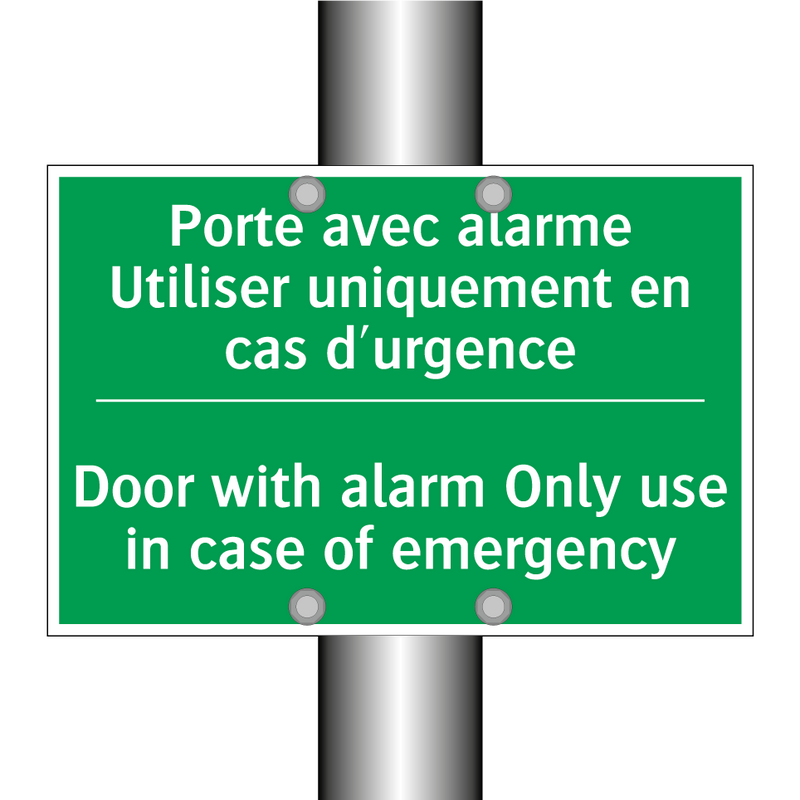 Porte avec alarme Utiliser uniquement /.../ - Door with alarm Only use in case /.../