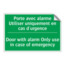 Porte avec alarme Utiliser uniquement /.../ - Door with alarm Only use in case /.../