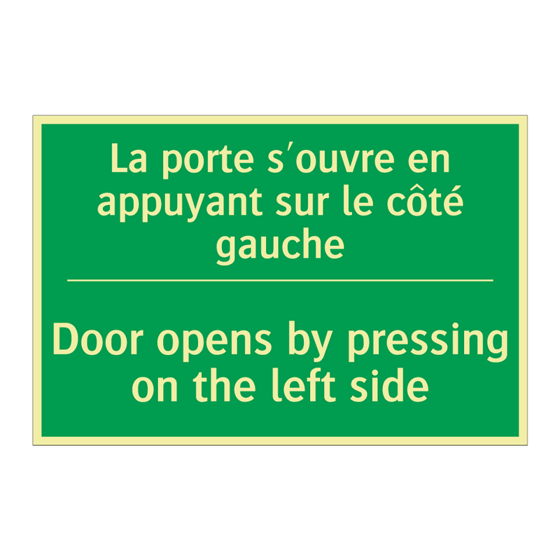 La porte s'ouvre en appuyant sur /.../ - Door opens by pressing on the /.../