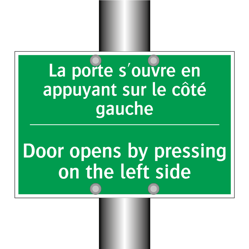 La porte s'ouvre en appuyant sur /.../ - Door opens by pressing on the /.../