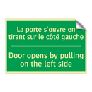 La porte s'ouvre en tirant sur /.../ - Door opens by pulling on the left /.../