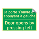 La porte s'ouvre en appuyant à /.../ - Door opens by pressing left