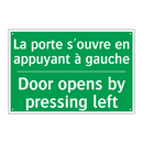 La porte s'ouvre en appuyant à /.../ - Door opens by pressing left