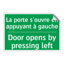 La porte s'ouvre en appuyant à /.../ - Door opens by pressing left