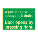 La porte s'ouvre en appuyant à /.../ - Door opens by pressing right