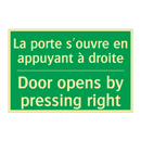 La porte s'ouvre en appuyant à /.../ - Door opens by pressing right