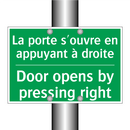 La porte s'ouvre en appuyant à /.../ - Door opens by pressing right