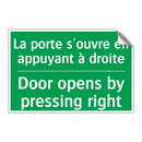 La porte s'ouvre en appuyant à /.../ - Door opens by pressing right